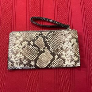 Michael Kors Jet Set Large Snakeskin Wristlet